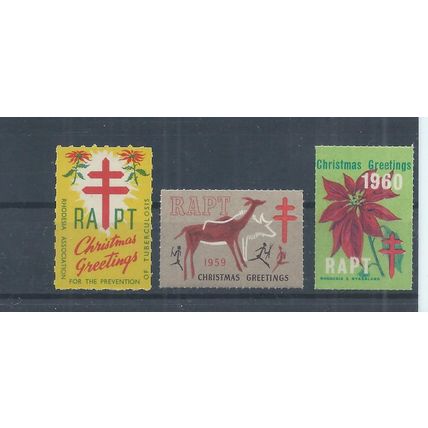 Rhodesia Stamps 1956, 1959 & 1960 cinderellas RAPT labels MNH (N877)