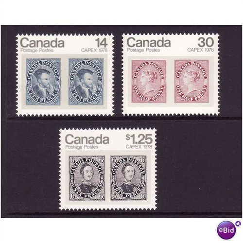 CANADA 1978 STAMP EXHIBITION SG 914/916 SET 3 VALS U/M MINT