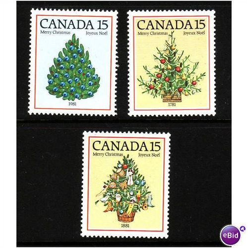 CANADA 1981 CHRISTMAS TREE SG 1023 / 1025 SET 3 VALS U/M MINT