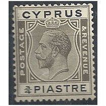 Cyprus 1925 SG119 3/4 Piastre Brownish Black & Black Crown Colony Mounted Mint.