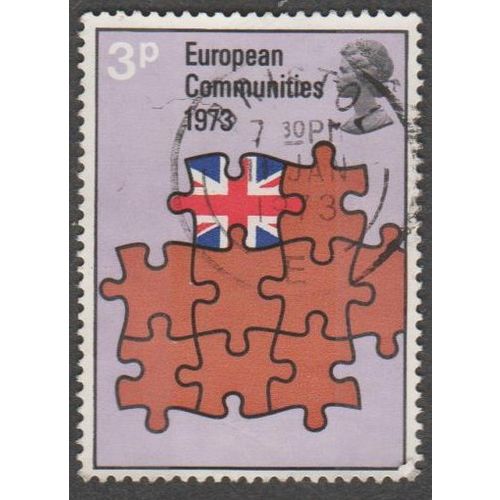 1973 Britains Entry Into Europeaan Community. 3p Value. Very Fine Used