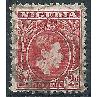 Nigeria 1944 SG52a 2d Rose-Red Fine Used....