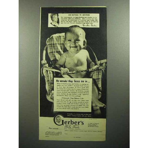 1945 Gerber's Baby Food Ad - They Fence Me In