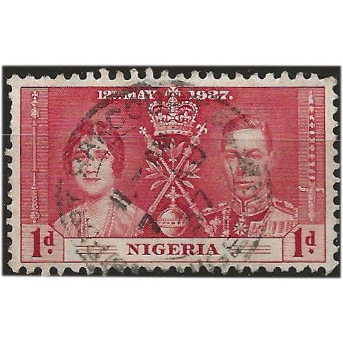 Nigeria 1937 SG46 1d Carmine Coronation Fine Used . ..