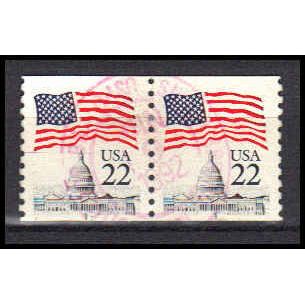 Used 2115c 22c U.S. Flag Very Fine CNP Left T1 PA0641