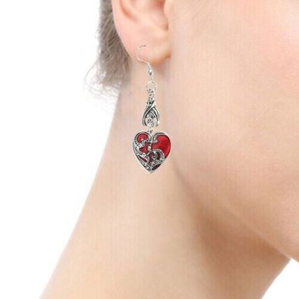 Goth Earrings for Women Bat Dangle Punk Heart Miss Alloy Pendant