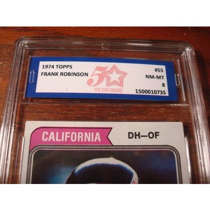 1974 Topps, Graded Near Mint 8, FRANK ROBINSON, HOF, Angels