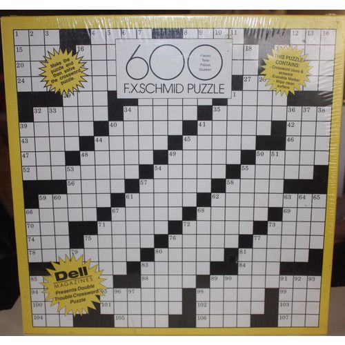 1994 F.X. Schmid Double Trouble Crossword 600 Piece Puzzle Sealed