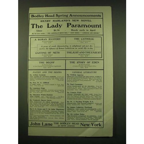 1902 John Lane the Bodley Head Ad - Bodley Head Spring Announcements