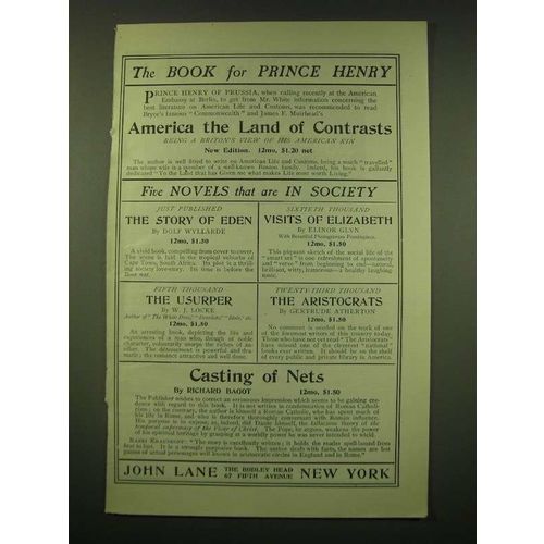 1902 John Lane the Bodley Head Ad - The Book for Prince Henry