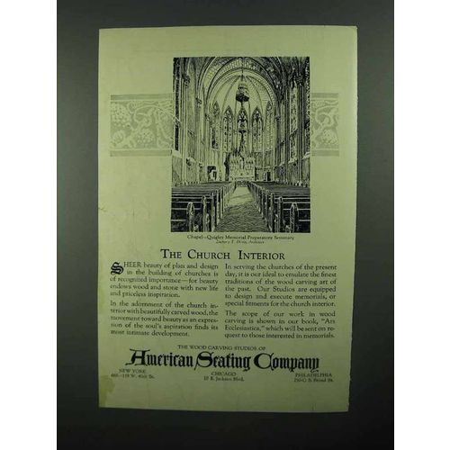 1922 American Seating Company Ad - Quigley Chapel