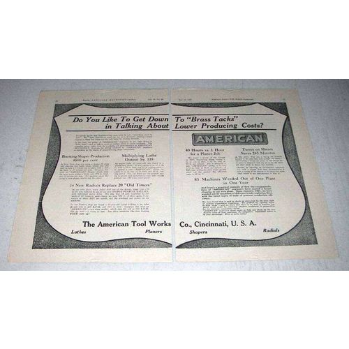 1922 American Tool Works Ad - Get Down To Brass Tacks