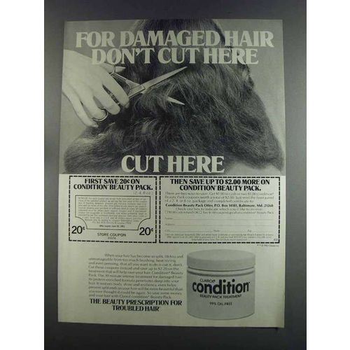1982 Clairol Condition Beauty Pack Treatment Ad - Damaged Hair