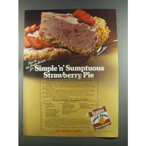 1982 Borden Eagle Condensed Milk Ad - Strawberry Pie