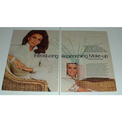 1985 2-page Cover Girl Replenishing Make-up Ad, w/ Jennifer O'Neill!