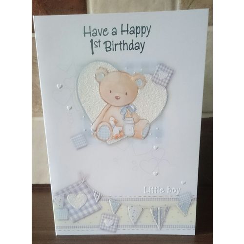 Have a Happy 1st Birthday - Glitter Card