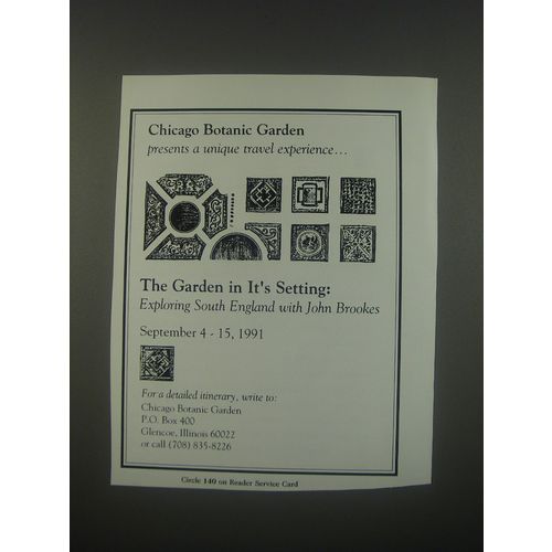 1991 Chicago Botanic Garden Ad - Chicago Botanic garden presents a unique travel