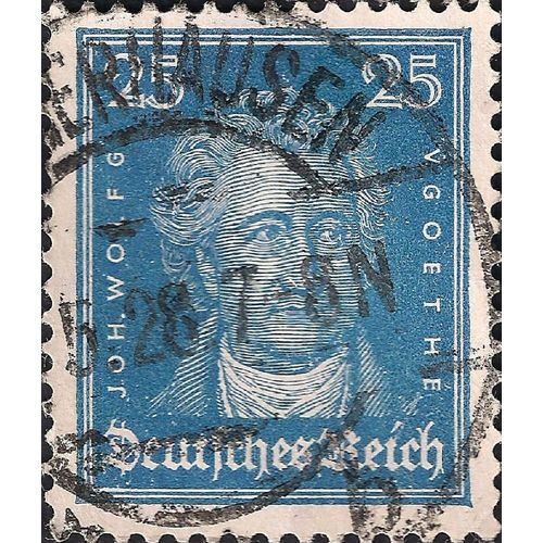 GERMANY, EMPIRE, Johann Wolfgang v Goethe, blue 1926, 25 Pf, #2