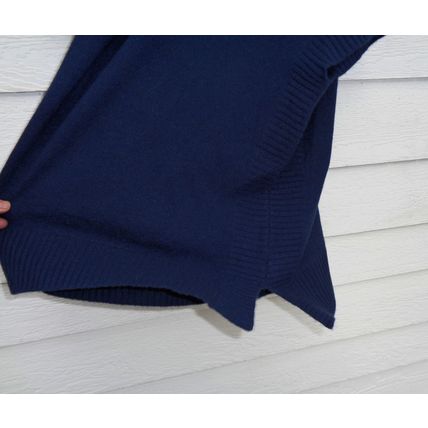 Womens Isaac Mizrahi Live Navy Blue Cashmere Sweater Poncho Medium Large