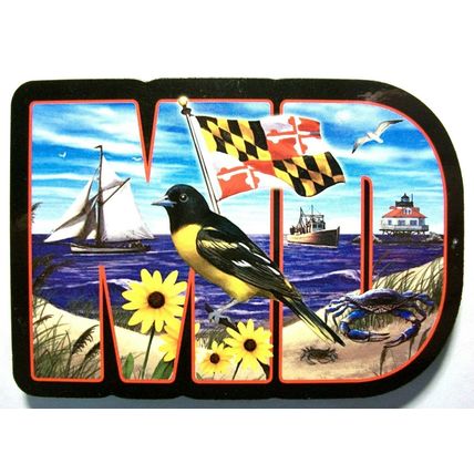 Maryland The Old Line State Artwood Initial Fridge Magnet