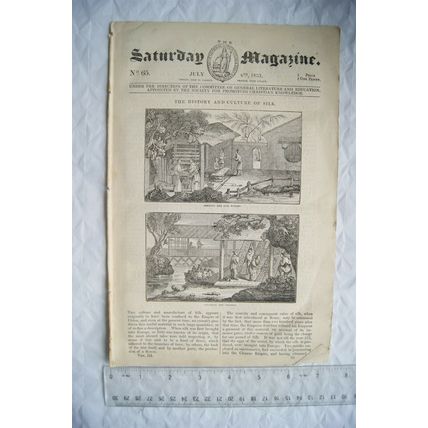 1833 The Saturday Magazine No. 65 silk, Moscow, sailor left on Island, etc.