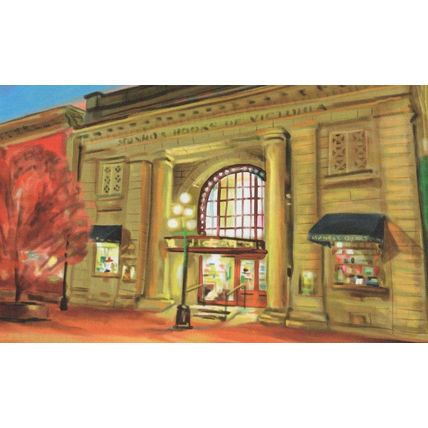 Munro's Books Vancouver Island Canada Bookstore Oil Painting Postcard