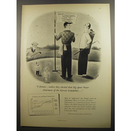 1952 Cincinnati Enquirer Newspaper Ad - Cartoon by Richard Taylor - I Dunno