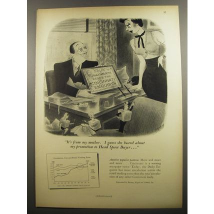 1952 Cincinnati Enquirer Newspaper Ad - Cartoon by Richard Taylor - From Mother
