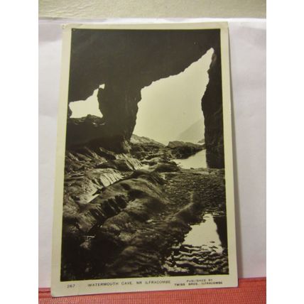 WATERMOUTH CAVE, ILFRACOMBE, DEVON used antique postcard RP 1913 pm =