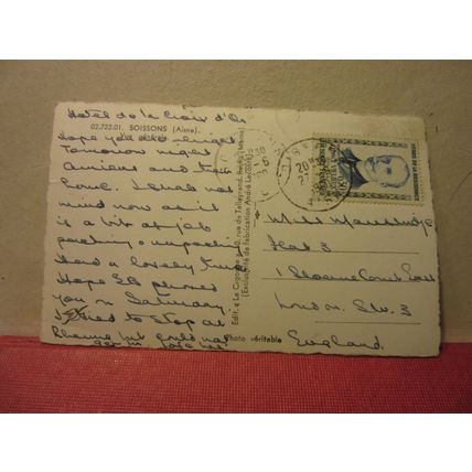 SOISSONS, AISNE, FRANCE used vintage postcard RP 1960 pm =