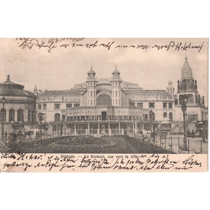 Antique Belgium Postcard 1903 - Ostende - Le Kursaal vues ver la ville