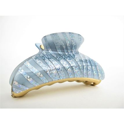 Art deco blue and multi color glitter sparkle hair claw clip for thick hair