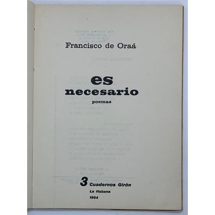 Es necesario, Francisco de Oraa