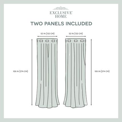 Exclusive Home Catarina Blackout Curtain + Sheer Grommet Pair-52"x108"-TURQUOISE