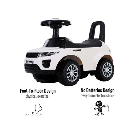Ricco 3-in-1 Ride On Car Foot To Floor Slider Toddler w/ Horn Steering White