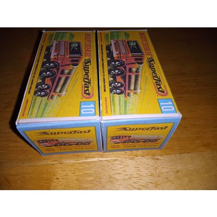 Matchbox - No10 Pipe Truck - SF Orange Replica box