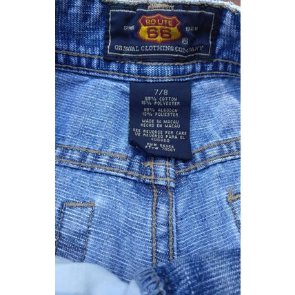 Women's Route 66 Washed Denim Relaxed Jeans Size 7/8 Wide Legs Split Hems Flaw