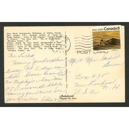 Lucy Maud Montgomery Birthplace Clifton Corner PEI Canada Chrome Postcard