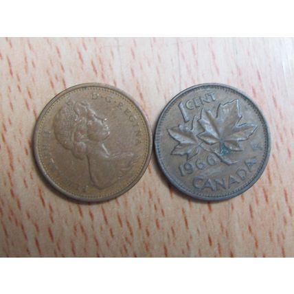 1966 Queen Elizabeth 1 Cent Canada Coin