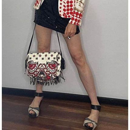 Designer Fringed Vegan Bag Italian Vintage Designer Crossbody Bag