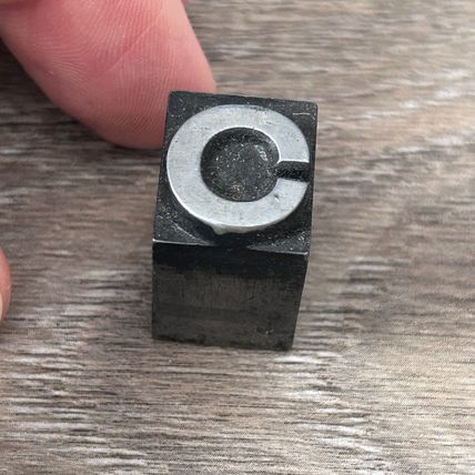 Letterpress letter C 14mm Hot Metal Type Linotype Printing Font Display Gift GC