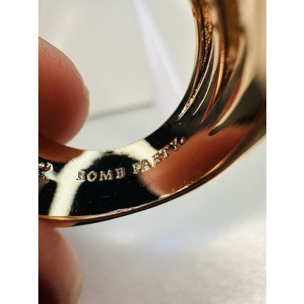 Ring Bomb Party Sz8 RBP Colorless Gem Clusters Rose Gold P Band Costume Jewelry