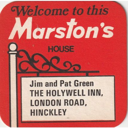 BEER MAT - MARSTONS BREWERY - THE HOLLYWELL INN, HINCKLEY - (Cat No 154)-(1979)