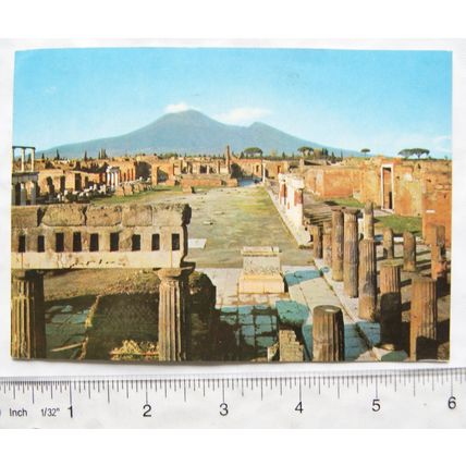1966 postcard Pompei, Civil Forum