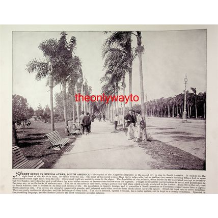 Buenos Aires, Street Scene And Mill Creek, Pennsylvania, Book Illustration, 1896
