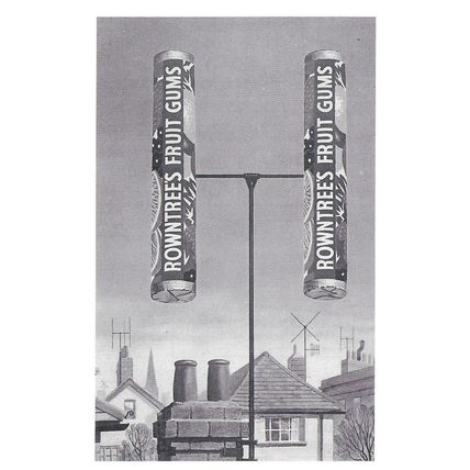 Postcard Rowntree's Fruit Gums Advert c1950 TV Aerial - Nostalgia