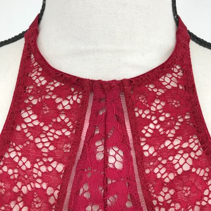 Victoria’s Secret Very Sexy Lace Bralette Halter Bra Burgundy Wine Sz Large