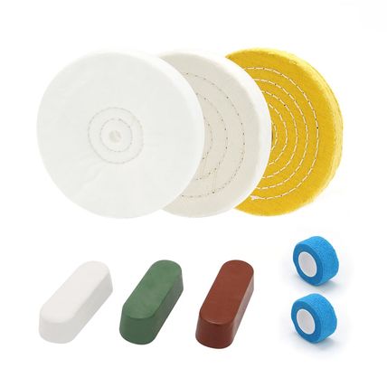 SCOTTCHEN 6Inch Buffing Polishing Wheels 1/2" Arbor Hole,Soft/Fine/Medium for Be