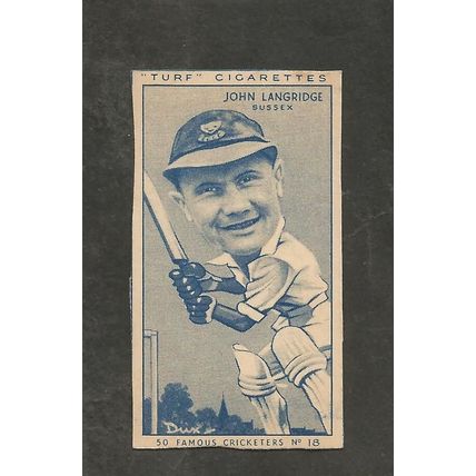 CC Turf Famous Cricketers 1950 # 18 John Langridge Sussex