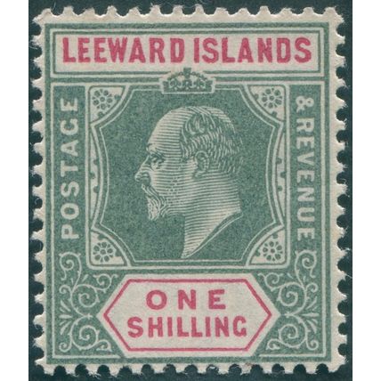 Leeward Islands 1902 1s. green & carmine SG26 unused